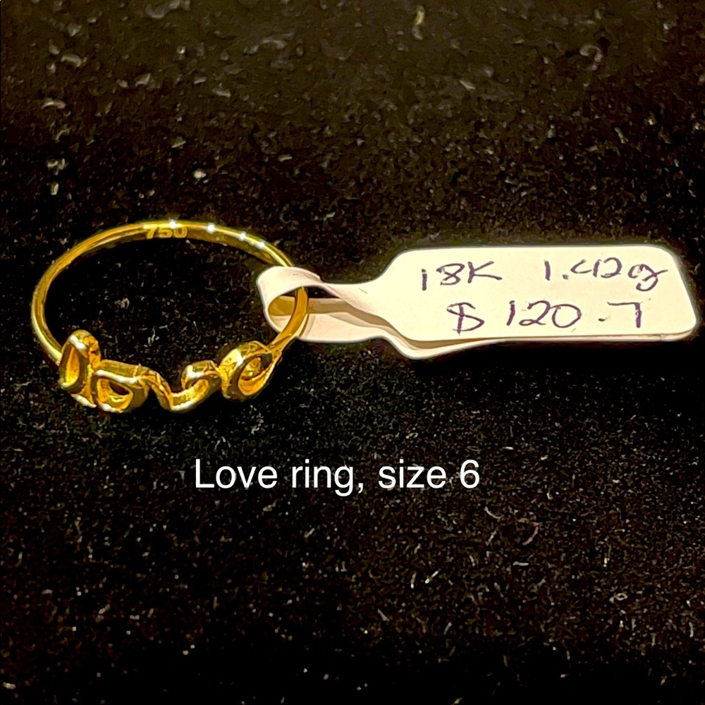 18k love ring (Not plated)